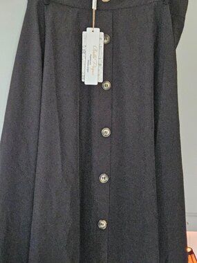 Belle Pogue Classic Button Front A-line Skirt